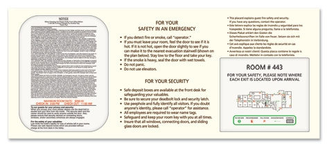 Guestroom Fire Evacuation Plan w/State Laws