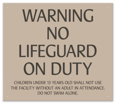 Idaho No Lifeguard Warning Sign