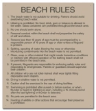 Illinois Beach Rules Sign