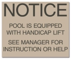 Illinois Handicap Lift Pool/Spa Sign