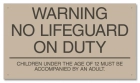 Iowa No Lifeguard On Duty Sign