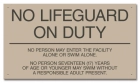 Kentucky No Lifeguard On Duty Sign