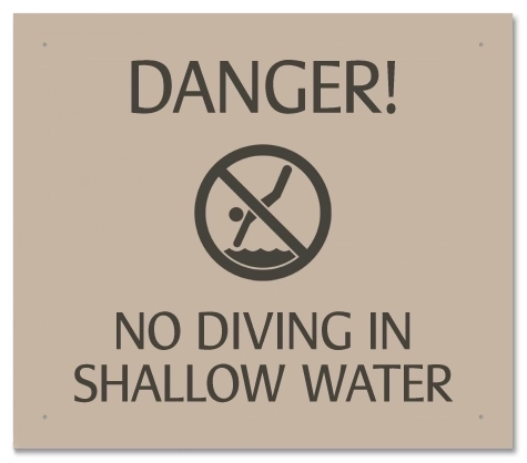 Maryland No Diving Shallow Water Sign