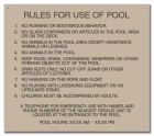 Mobile County, Alabama Pool Rules Sign