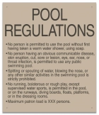 Nebraska Pool Regulations Sign