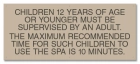 Nevada Children Under 12 Spa Rules Sign