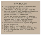 New Hampshire Spa Rules Sign