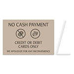 No Cash Payment - Easel Sign