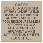 Ontario Canada Unsupervised Pool 2 Sign