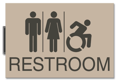 Perpendicular Restroom Sign