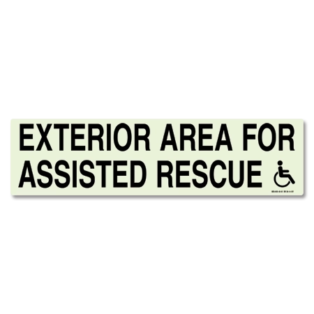 Photoluminescent Exterior Area For Assisted Rescue Sign