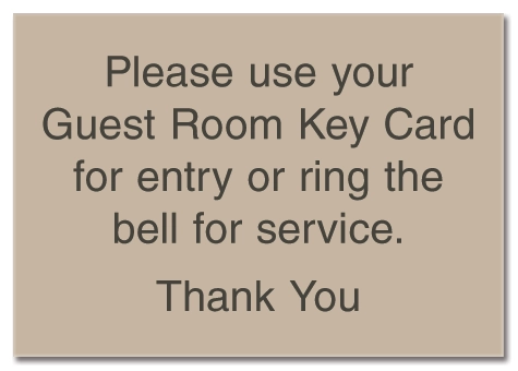 Please Use/Guest Room Key Card...