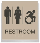Restroom Sign w/Unisex & Dynamic ISA Symbols