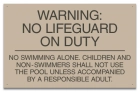 South Dakota No Lifeguard Pool Sign