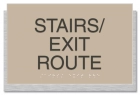 "Stairs/Exit Route" Egress Sign - CA Compliant