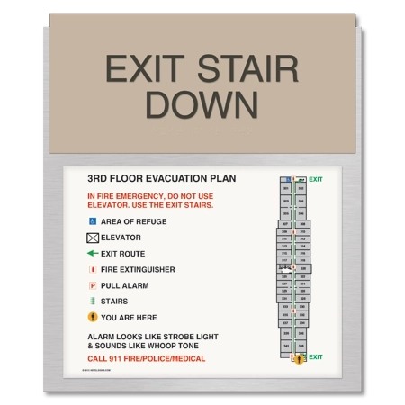 Standard Stairway Evacuation Plans - CA Compliant