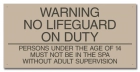 Texas No Lifeguard on Duty Pool Sign
