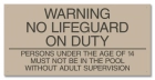 Texas No Lifeguard Pool Sign
