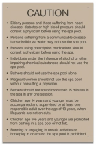 Utah Spa Rules Caution Sign