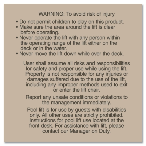 "Warning: Avoid Risk of Injury" Sign