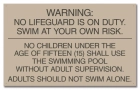 Washington DC No Lifeguard Pool Rules Sign