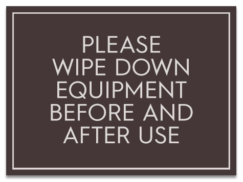 Wipe Down Equipment Sign - B