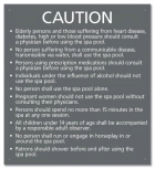 Arkansas Spa Rules Caution Sign