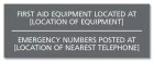 Delaware First Aid and Emergency Phone Location Sign