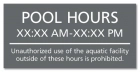 Delaware Pool Hours Sign
