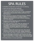 Delaware Spa Rules Warning Sign