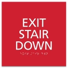 "Exit Stair Down" Egress Sign - CA Compliant