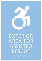 Exterior Area for Assisted Rescue Sign - Dynamic ISA Symbol