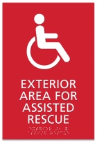 Exterior Area for Assisted Rescue Sign - ISA Symbol