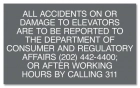 General Information Elevator Damage Sign