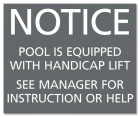 Illinois Handicap Lift Pool/Spa Sign