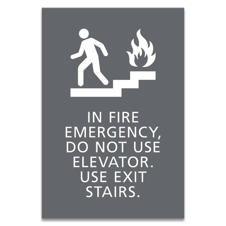 In Fire Emergency, Do Not Use Elevator... w/No Braille