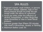 Indiana Spa Rules Sign