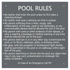Massachusetts Pool Rules Sign