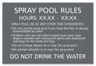 Montana Spray Pool Rules Sign