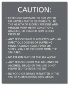 Nevada Spa Rules Sign