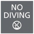 No Diving Sign with Symbol
