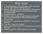 Oklahoma Pool Rules Sign