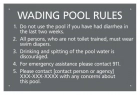 Oregon Wading Pool Rules Sign