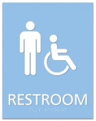 Restroom Sign w/Male & ISA Symbols