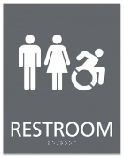 Restroom Sign w/Unisex & Dynamic ISA Symbols