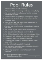 South Carolina Pool Rules Sign