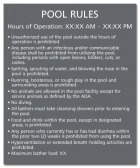 State Pool Sign - Pool Rules - Rhode Island