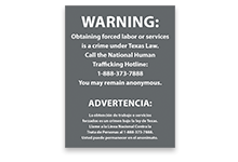 Human Trafficking Signs
