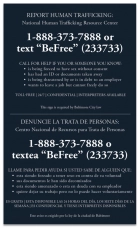 Baltimore, Maryland Large Human Trafficking Notice - Acrylic