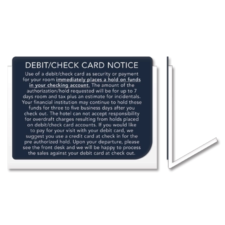 Debit/Check Card Informational Sign
